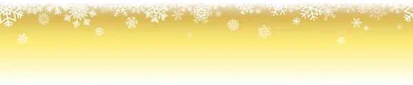 顶部有雪花的矢量文件 抽象的降雪和金色的全景背景 — 图库矢量图片