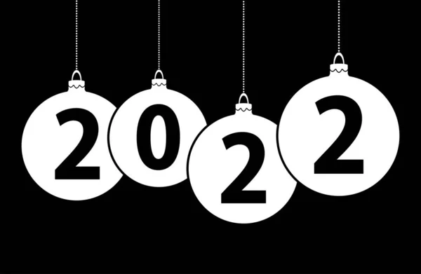 Чорний Фон Білими Різдвяними Бульбашками Текстом 2022 Року Новий Рік — стоковий вектор