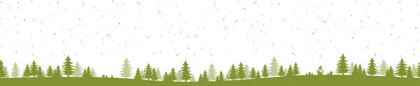 Eps 10ベクトルファイルは クリスマスと冬の時間の概念 モミの木と緑の自然背景 雪の秋 プレゼントと雪だるまのための典型的な要素を持つ単純なクリスマスの背景を示しています — ストックベクタ