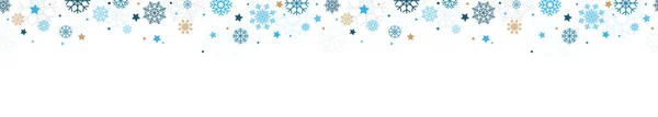 Eps 10ベクトル図クリスマスと到来時間を示す雪の星シームレスな背景ヘッダーの色青と白 — ストックベクタ