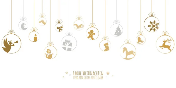 Závěsné Ozdoby Barevné Zlato Různými Abstraktními Ikonami Pro Vánoční Zimní — Stockový vektor