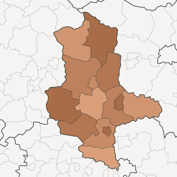 Mapa Del Estado Federal Alemán Saxony Anhalt Con Los Estados — Archivo Imágenes Vectoriales