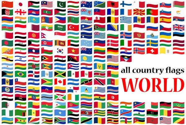 Dünyanın tüm ulusal ülkelerin bayrakları topluluğu