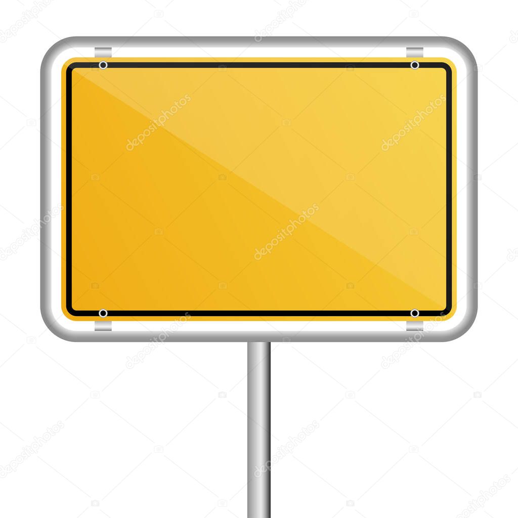 german town sign colored yellow with free copy space vector file