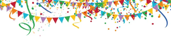 Eps Vector Illustratie Van Naadloze Gekleurde Vrolijke Confetti Slingers Slingers — Stockvector