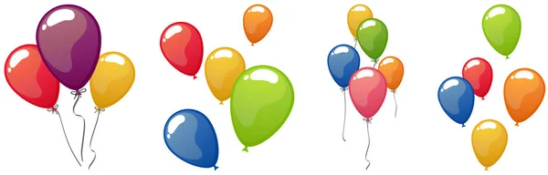 Eps Wektor Ilustracji Zbiór Różnych Konstelacji Kolorowe Latające Balony Karnawał — Wektor stockowy