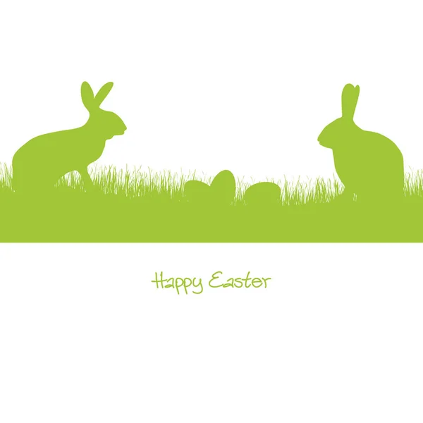 Happy Easter Green Silhouette — Stock Vector