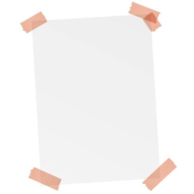 renkli bant ile beyaz boş kağıt