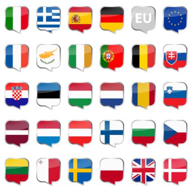 Avrupa Birliği'nin tüm ulusal ülkelerin bayrakları topluluğu