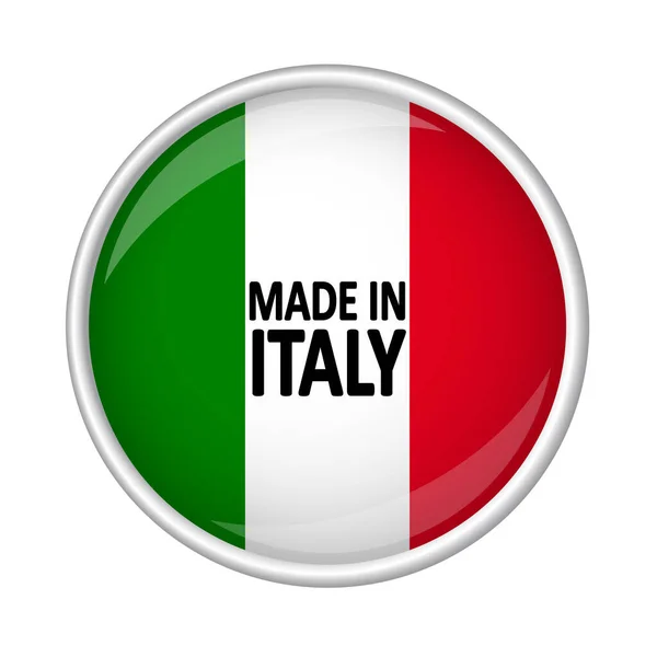 Przycisk Wykonane Włoszech — Wektor stockowy