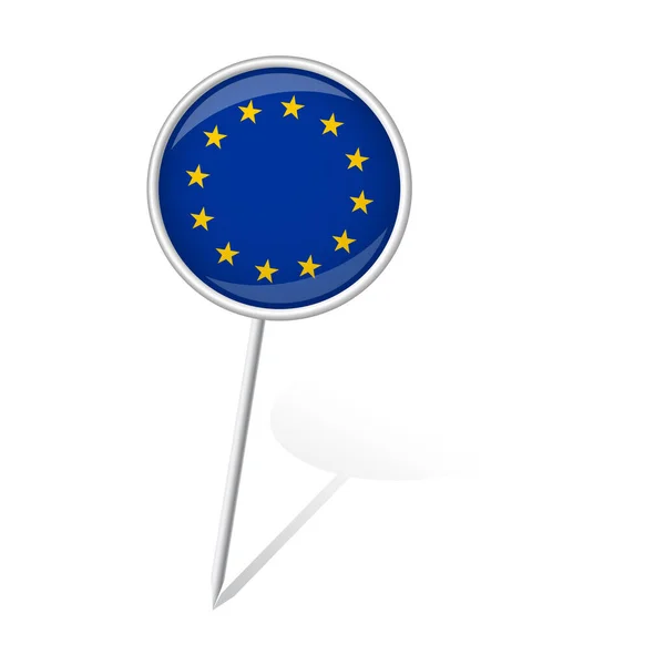 Pin Europe Med Vit Bakgrund — Stock vektor