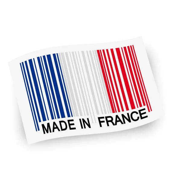 Drapeau Avec Code Barres Made France — Image vectorielle