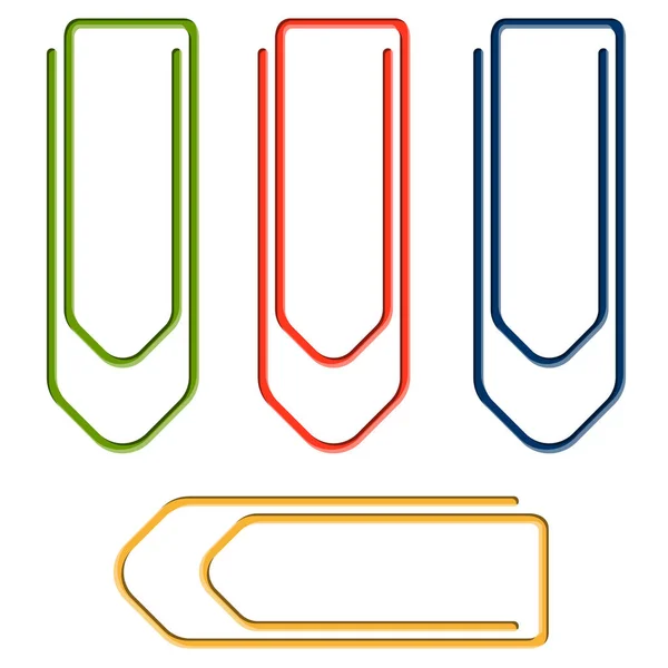 Collectie Van Kleurrijke Paperclips — Stockvector