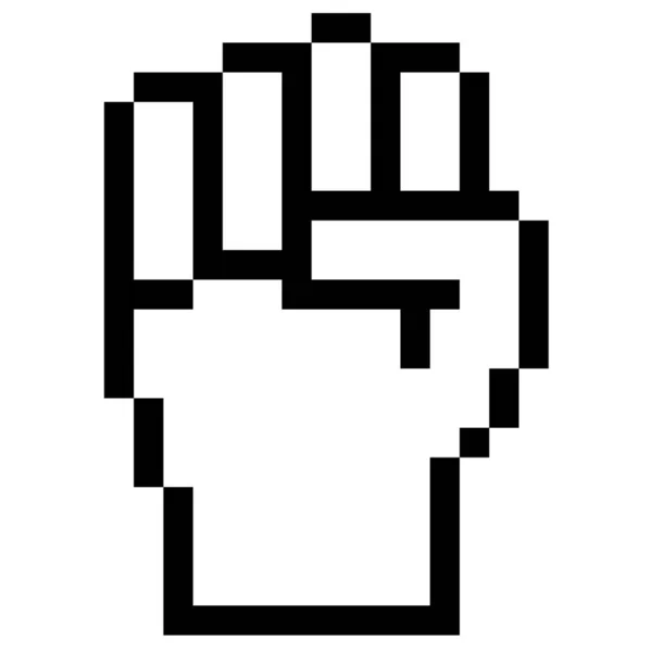 Pixel Grafische Hand Vuist — Stockvector