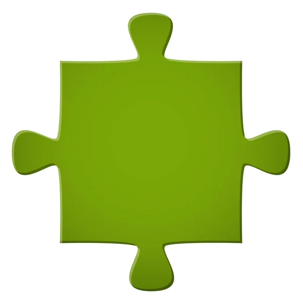 Peça Puzzle Verde Com Fundo Branco — Vetor de Stock