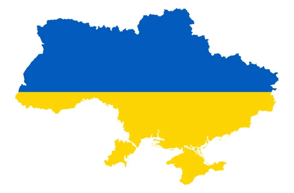 Eps Vektorillustration Mit Silhouette Des Landes Ukraine Mit Landesfarben — Stockvektor