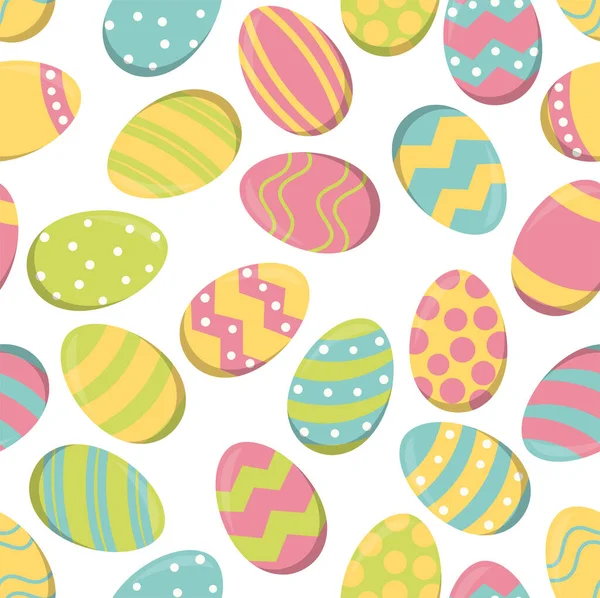 Eps Vector Ilustración Fondo Sin Costura Huevos Pascua Pintados Con — Archivo Imágenes Vectoriales