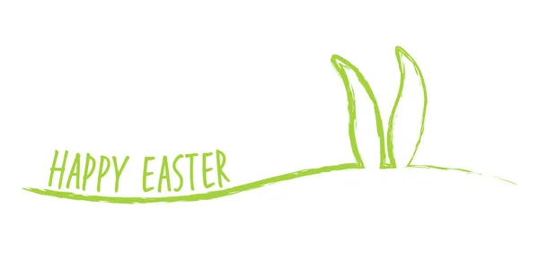 Eps Vector Illustration Happy Easter Banner Greetings Rabbit Ears Easter — Stock Vector
