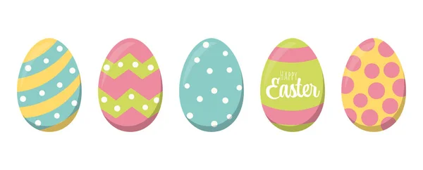 Eps Vector Ilustración Huevos Pascua Pintados Simples Con Diferentes Colores — Vector de stock