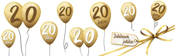 Eps Vector Illustratie Bestand Met Business Gouden Jubileum Ballonnen Tekst — Stockvector