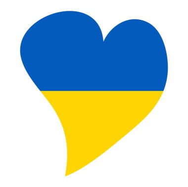 Ukrayna ulusal renkleri taşıyan vektör illüstrasyonları aşk için kalp ve ukraine için dua eder