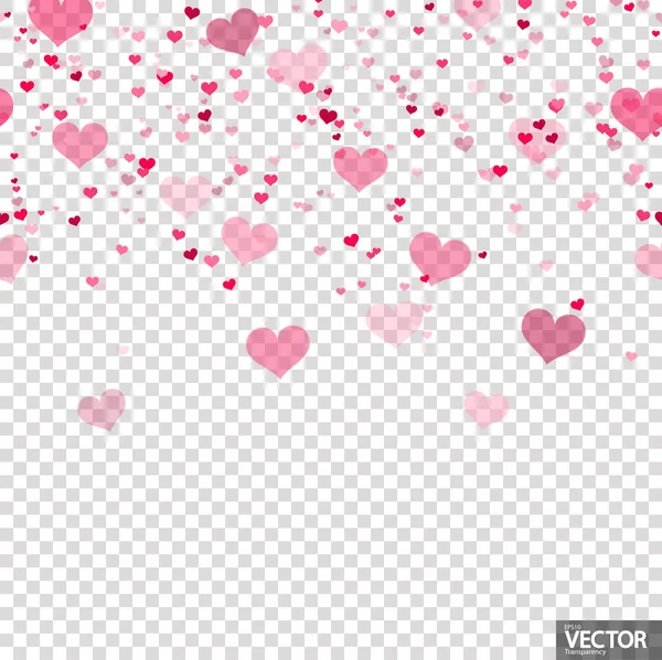 Бесшовный Фон Разным Красным Цветом Конфетти Сердца Счастливого Валентина День — стоковый вектор