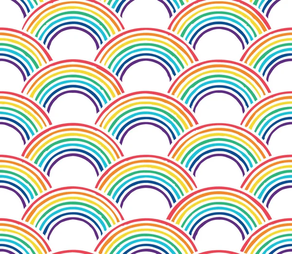 Eps Vector Illustration Showing Wonderful Colored Rainbows Seamless Background — Stockvektor