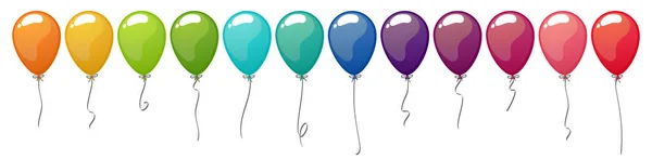 Eps Vektor Illustration Sammlung Von Verschieden Farbigen Luftballons Für Karneval — Stockvektor