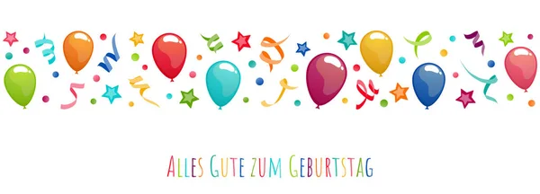 Eps Vector Illustration File Banner Mit Geburtstagsgrüßen Deutscher Text Mit — Stockvektor