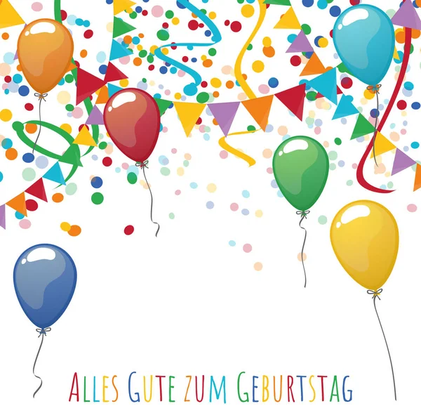 Eps Vector Illustration Seamless Colored Happy Garlands Balloons Streamers Confetti —  Vetores de Stock