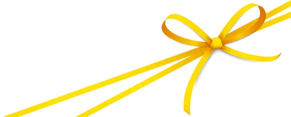 Beyaz Zemin Üzerinde Izole Edilmiş Sarı Kurdele Yayı Hediye Bandı Vektör Grafikler