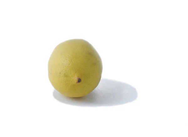 Zitrone Isoliert Auf Weißem Hintergrund Mit Schneidender Kontur — Stockfoto