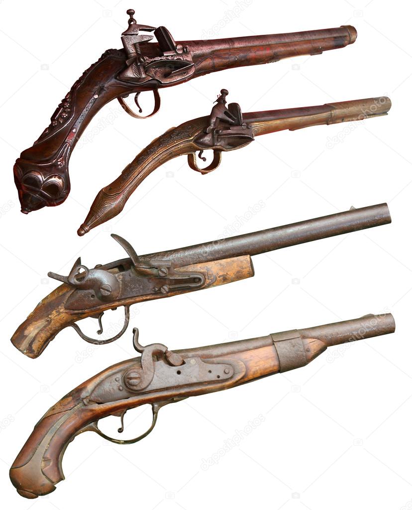 Vintage firearm pistols