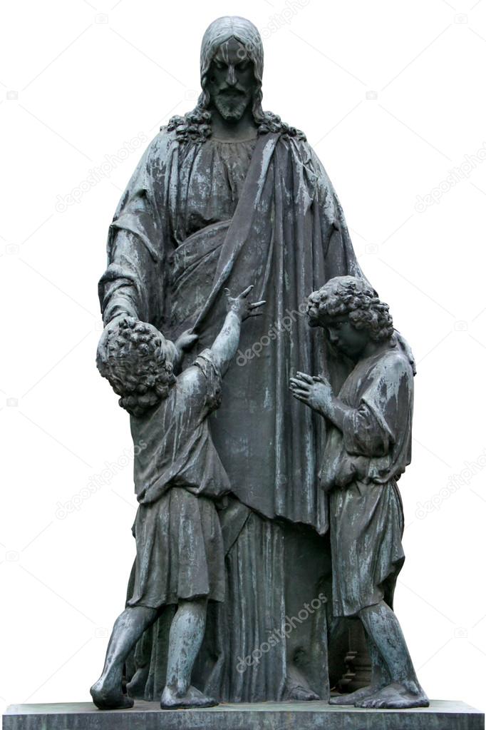 Sculpture of Jesus Christ with children
