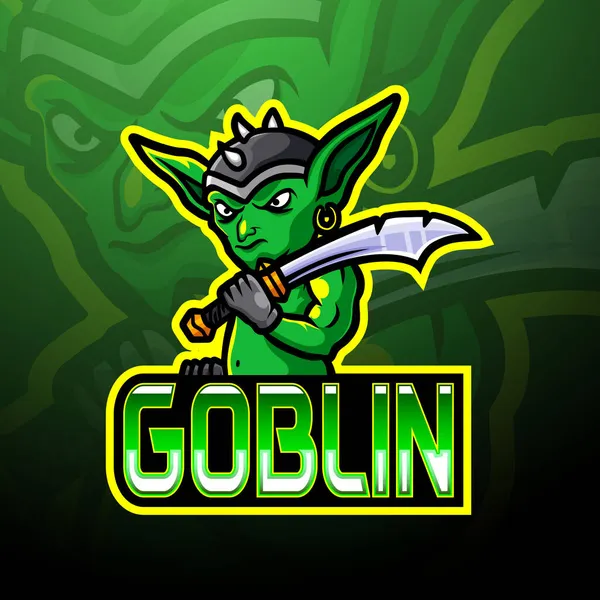 Conception Mascotte Logo Esport Goblin — Image vectorielle