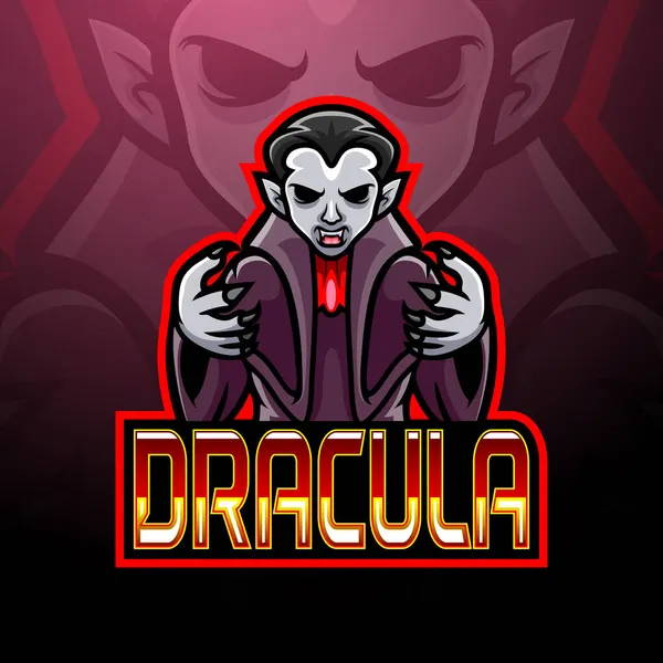 Dracula Esport Logo Maskot Design — Stock vektor