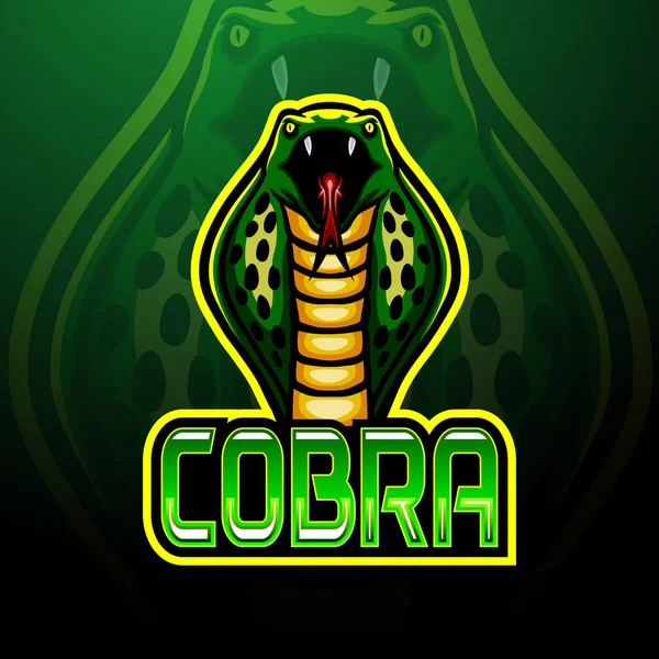 Cobra Esport Logo Maskot Design — Stockový vektor