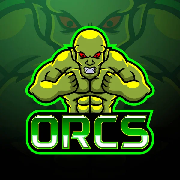 Conception Mascotte Logo Esport Orcs — Image vectorielle