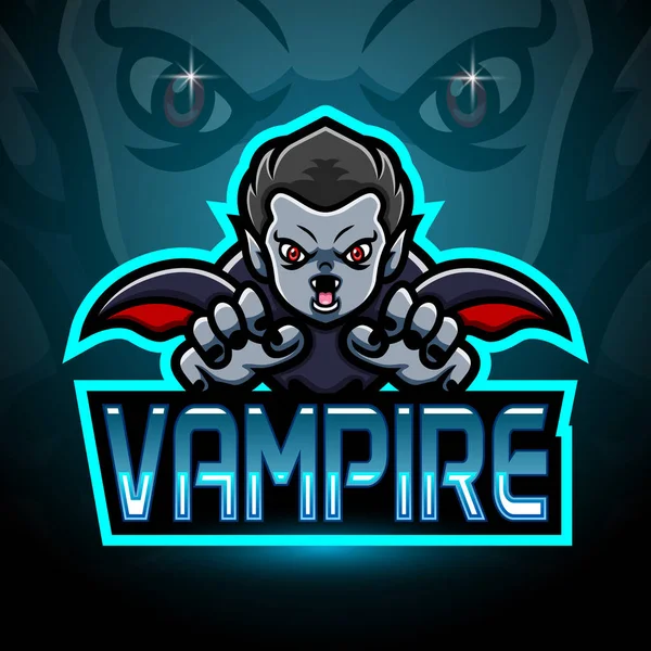 Disegno Della Mascotte Logo Esport Vampiro — Vettoriale Stock