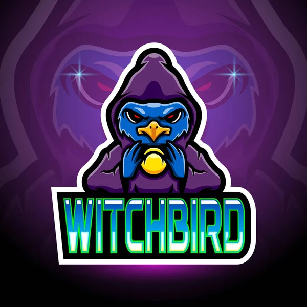 Witchbird Esport Logo Projekt Maskotki — Wektor stockowy