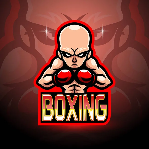 Boxeo Mascota Deporte Esport Logo Design — Archivo Imágenes Vectoriales
