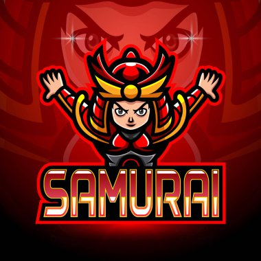 Samuray esport logosu maskot tasarımı