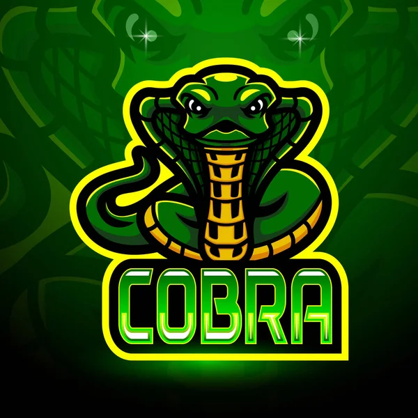 Cobra Esport Logo Maskot Design — Stockový vektor