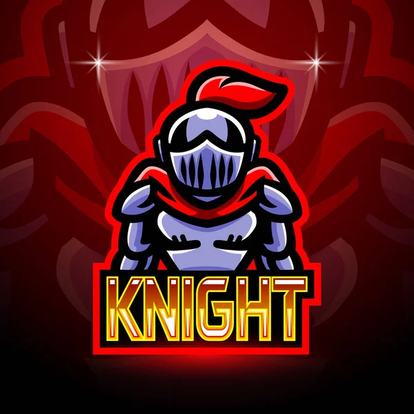 Knight Esport Logo Maskot Design — Stock vektor