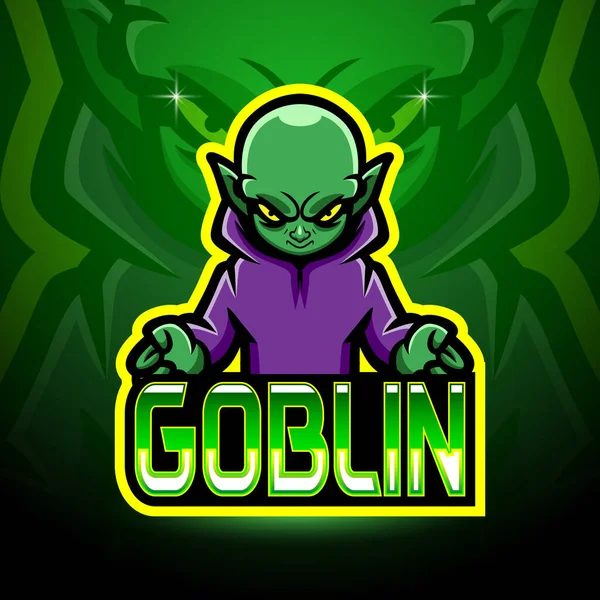 Conception Mascotte Logo Esport Goblin — Image vectorielle