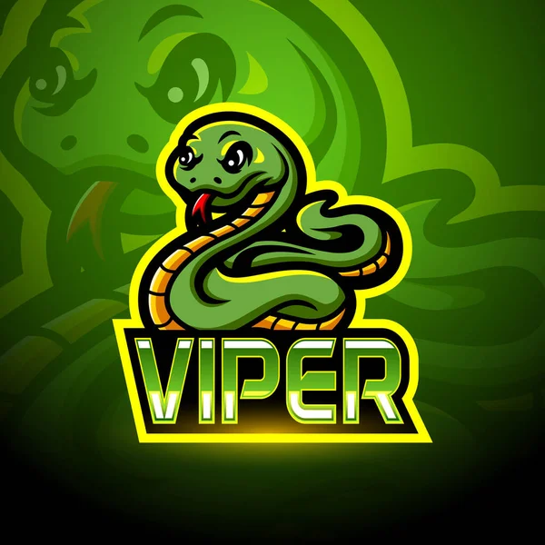 Viper Maskot Sport Esport Logotyp Design — Stock vektor