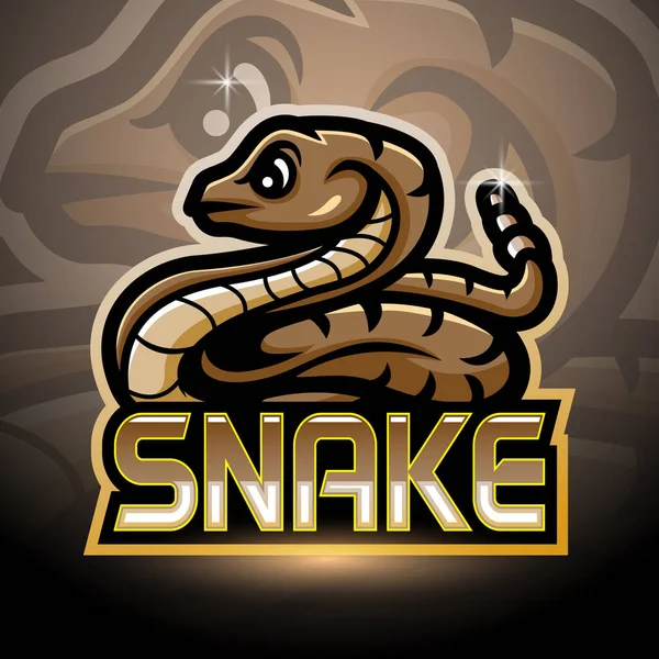 Snake Esport Logo Mascot Design — 스톡 벡터