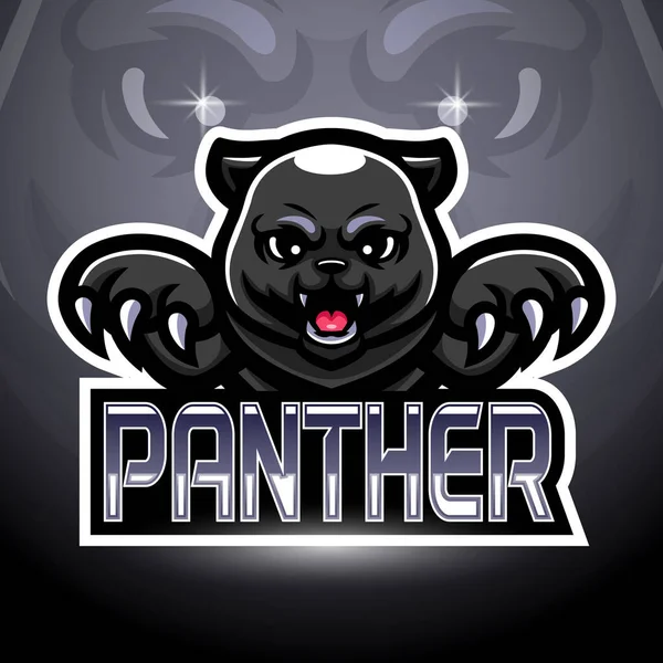 Panther Esport Logo Mascotte Ontwerp — Stockvector