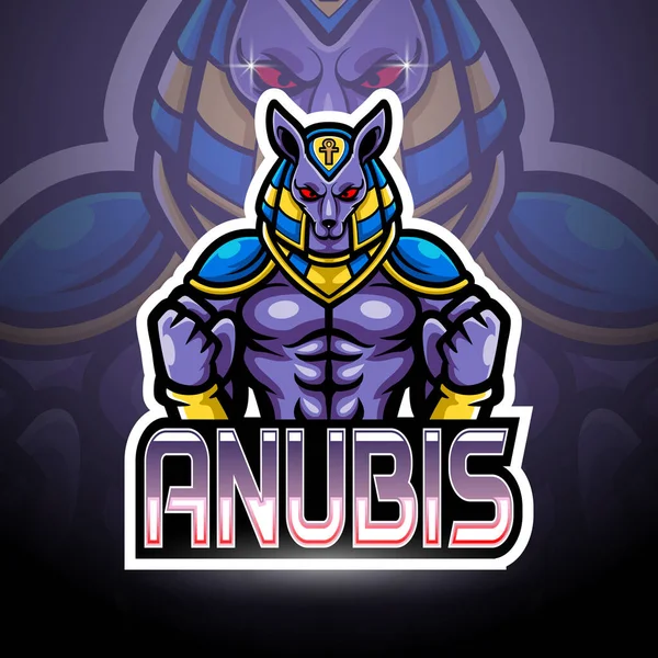 Anubis Esport Logo Mascotte Ontwerp — Stockvector