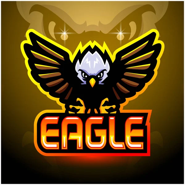 Eagle Maskot Sport Esport Logo Design — Stockový vektor